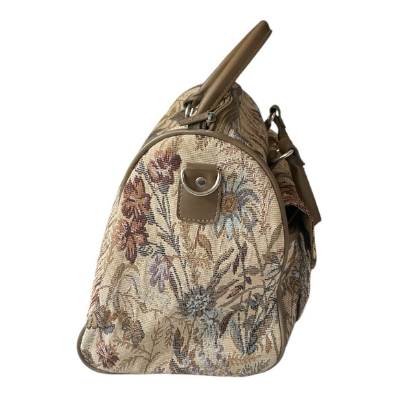 Jordache Travel Bag & Train Case Set Floral Tapestry Print Vintage Luggage - Picture 3 of 13
